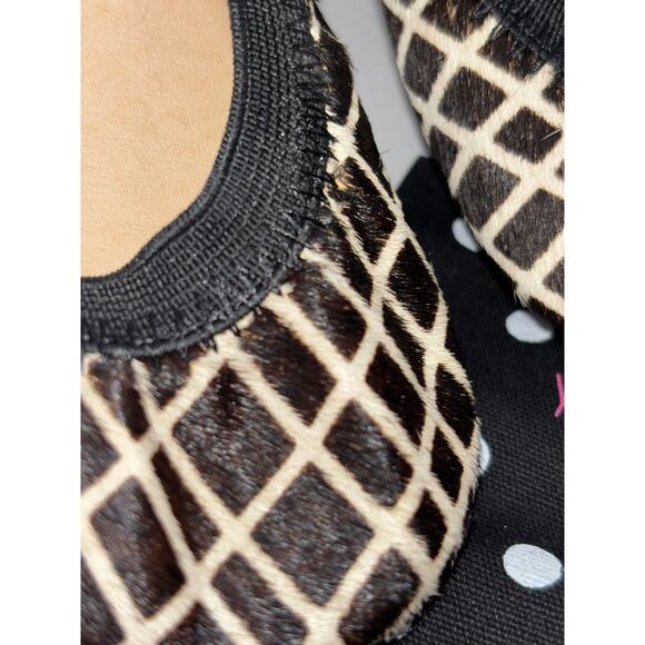 Yosi Samra Girl's Kid's Black/Tan Flats, Shoes Size 9C (child), Pony Hair - Picture 2 of 3